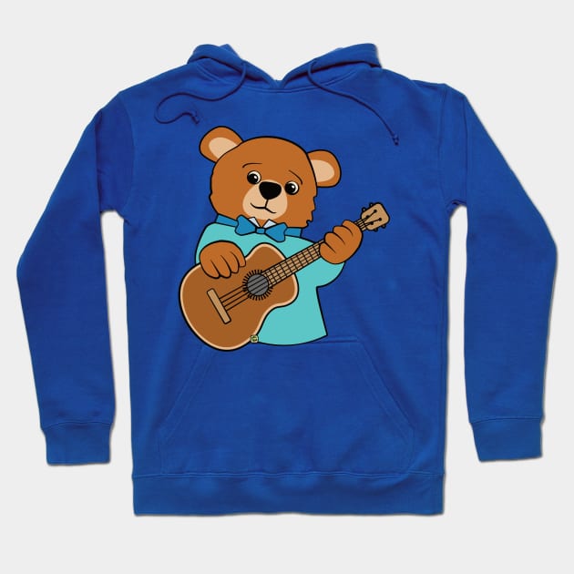 Music Bear on Guitar Hoodie by Sue Cervenka